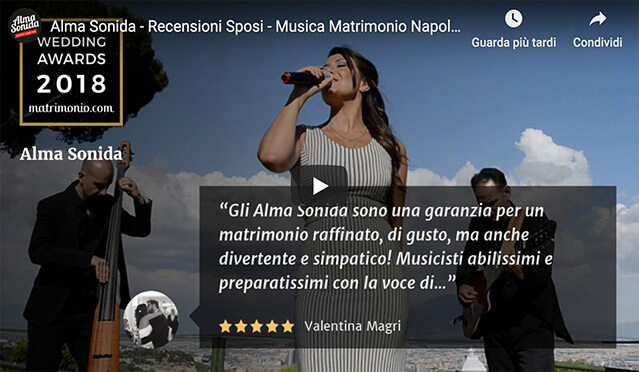 Il video che raccoglie una parte delle recensioni degli sposi che hanno scelto Alma Sonida come gruppo per la musica al loro motrimonio.